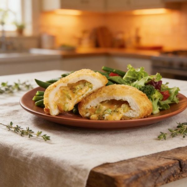 Escalopes de poulet farcies au brocoli et au cheddar