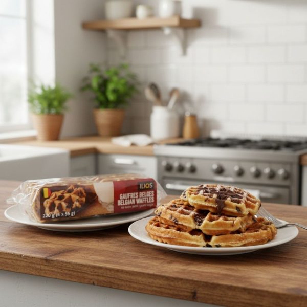 Gaufres au sucre perlé et aux pépites de chocolat